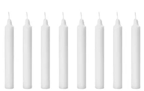 White Household Candles - 4 hours, 5 hours & 7 hours