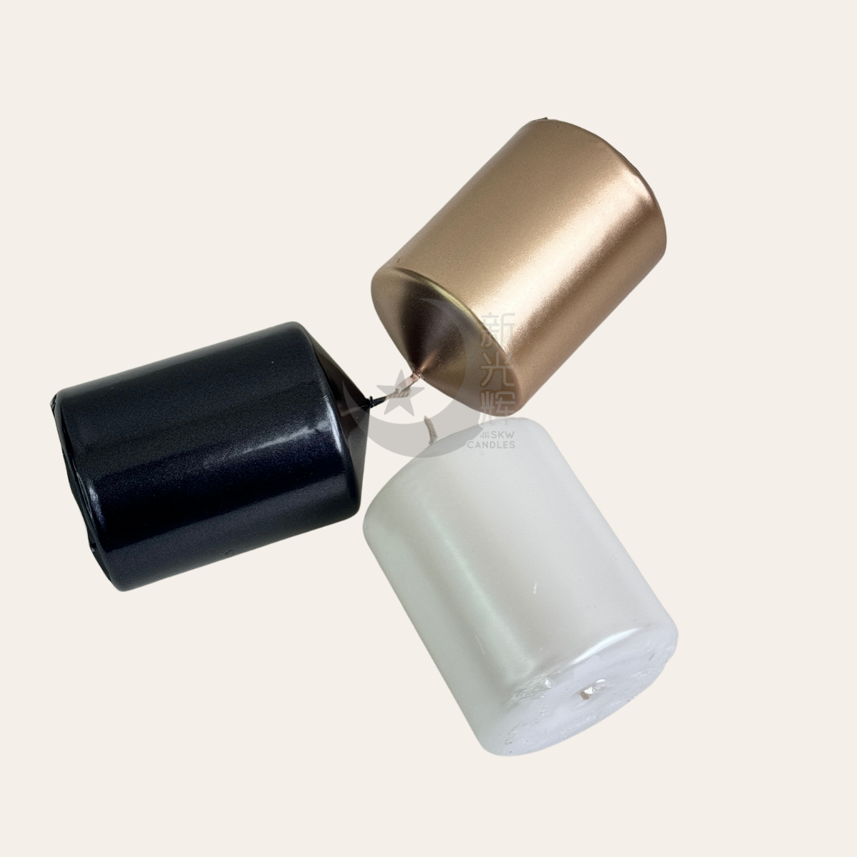 Petite Metallic Pillar Candle (Diameter 7cm x Height 10cm)