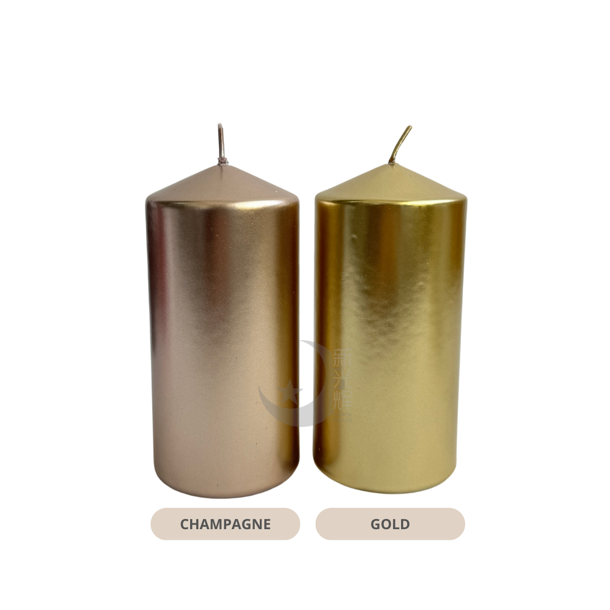 Petite Metallic Pillar Candle (Diameter 7cm x Height 10cm)