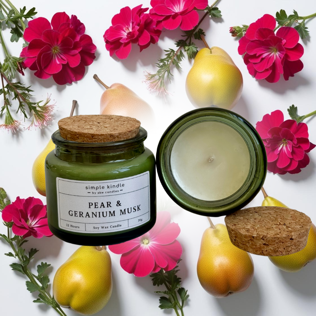 Pear & Geranium Musk Soy Wax Candle