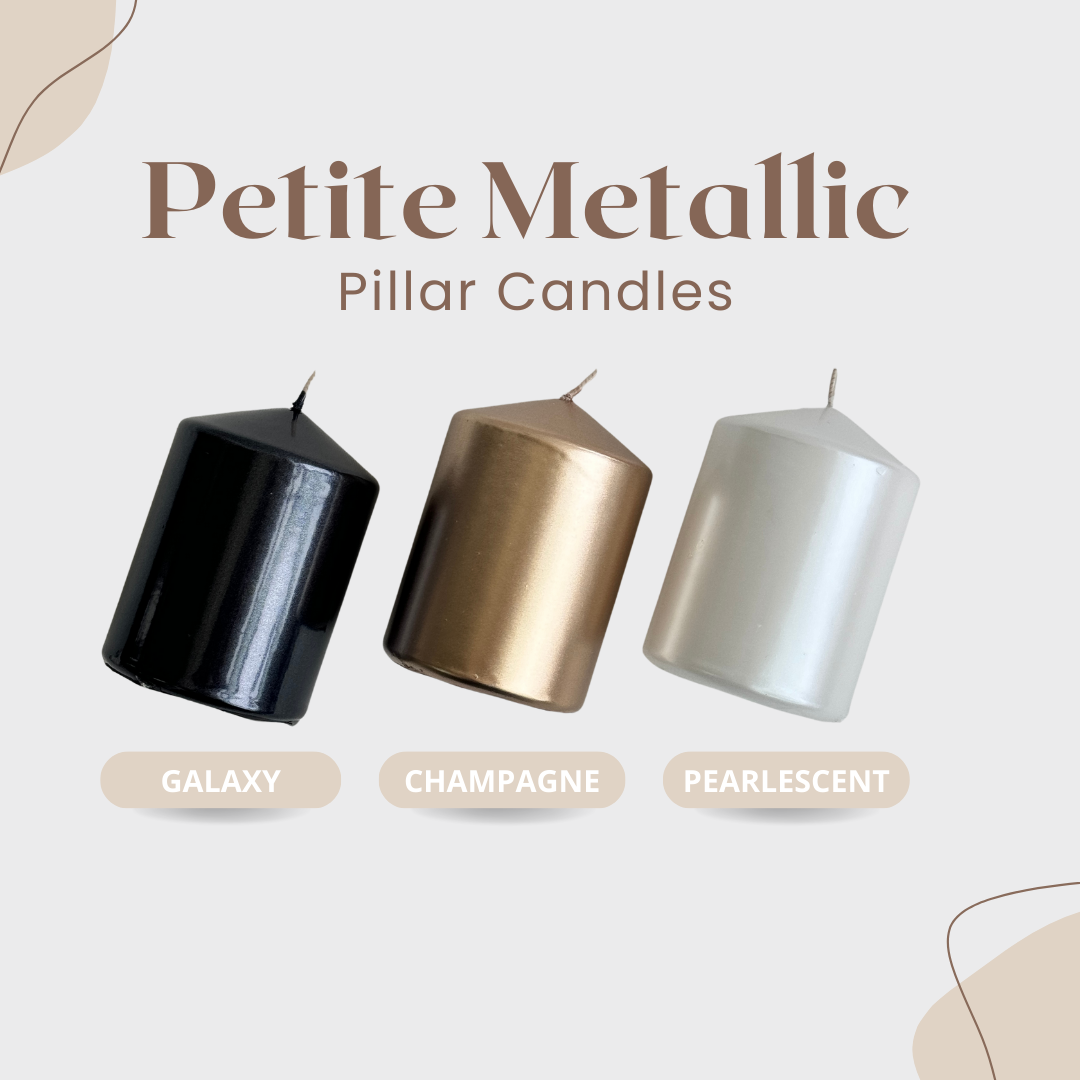 Petite Metallic Pillar Candle (Diameter 7cm x Height 10cm)
