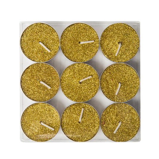 Metallic Glitter Tealight Candles (4 Hours)