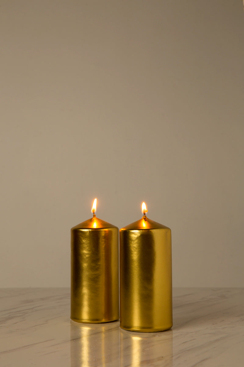 Metallic Pillar Candle (Diameter 7cm x Height 15cm)