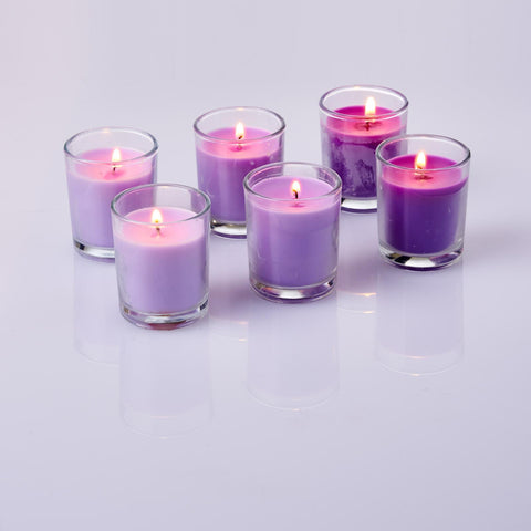 Lavender Scented Glass Votive Candles