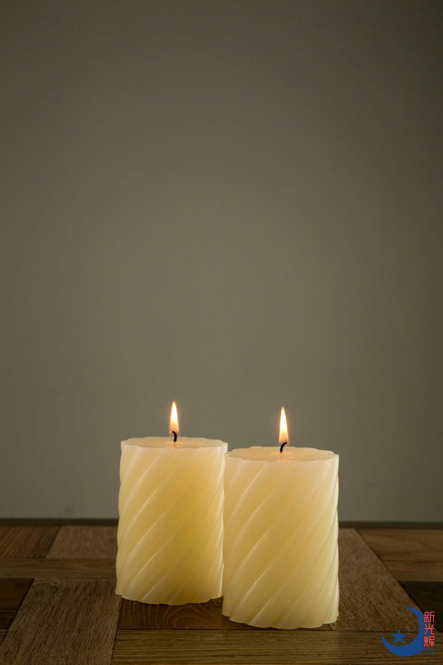 Spiral Block Candle Diameter 7cm x Height 10cm (Cream)