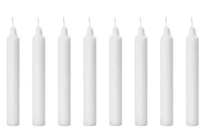 White Household Candles - 4 hours, 5 hours & 7 hours