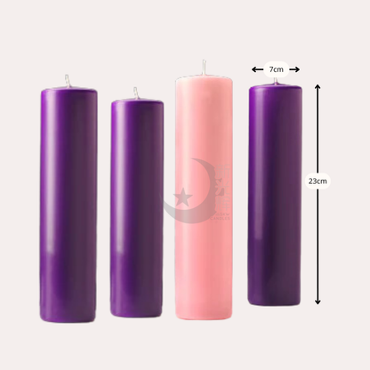 Advent Pillar Candles - Set of 4 - H13cm & H23cm
