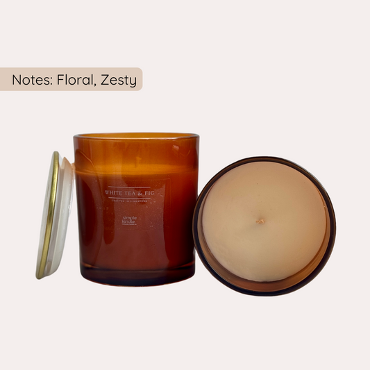 White Tea & Fig Scented Soy Wax Candle