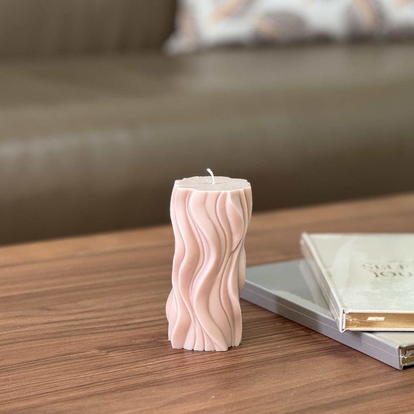 Swirls Pillar Candle (Scented Option Available)