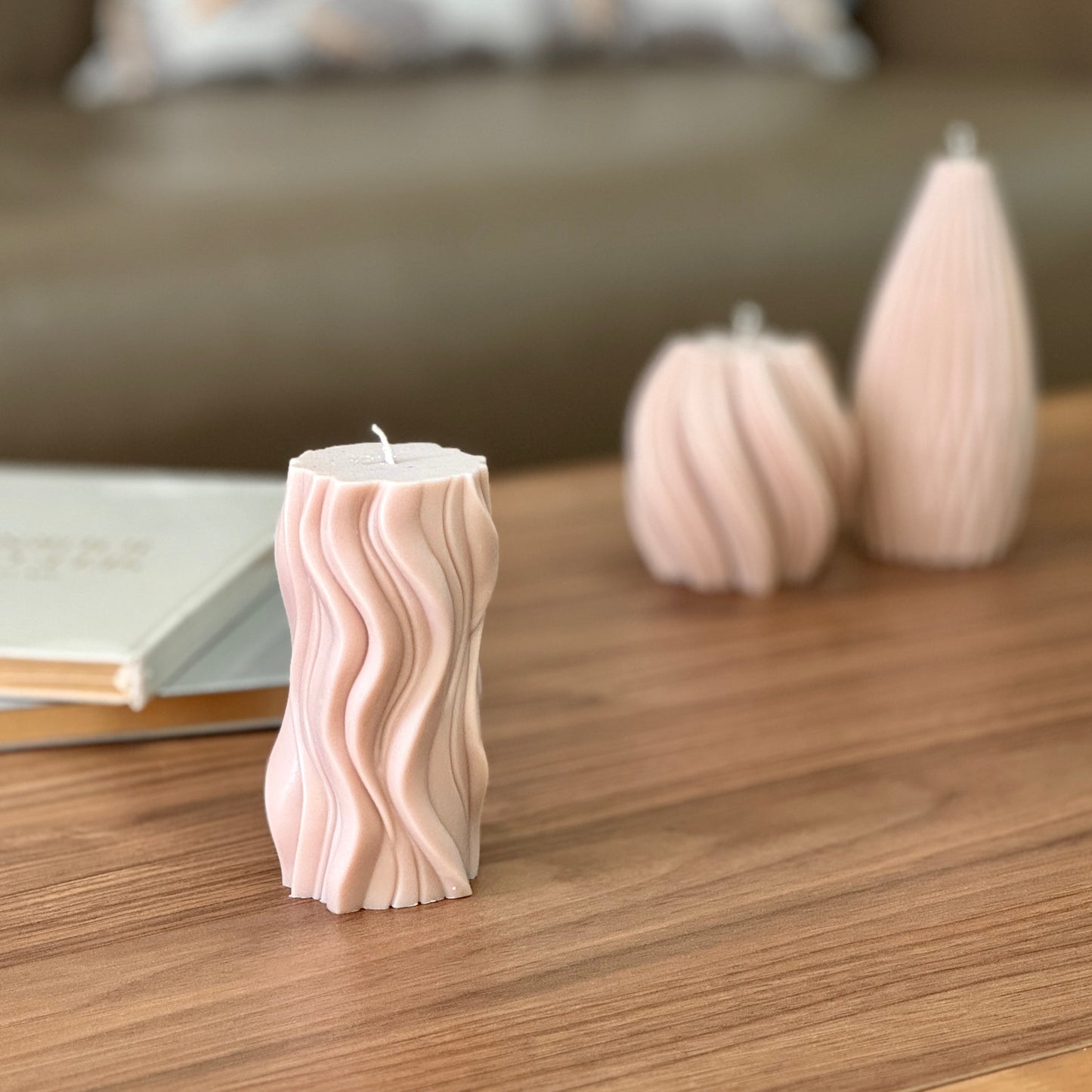Swirls Pillar Candle (Scented Option Available)