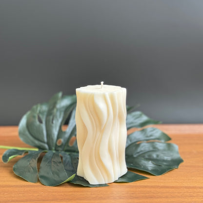 Swirls Pillar Candle (Scented Option Available)