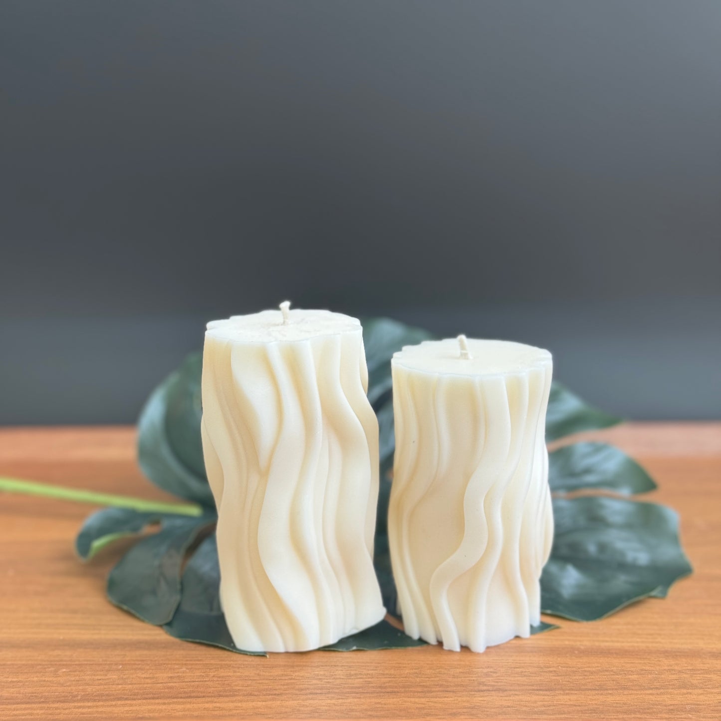 Swirls Pillar Candle (Scented Option Available)