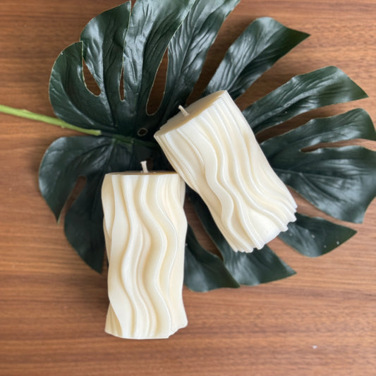 Swirls Pillar Candle (Scented Option Available)