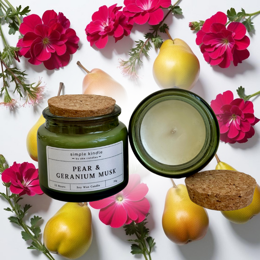 Pear & Geranium Musk Soy Wax Candle