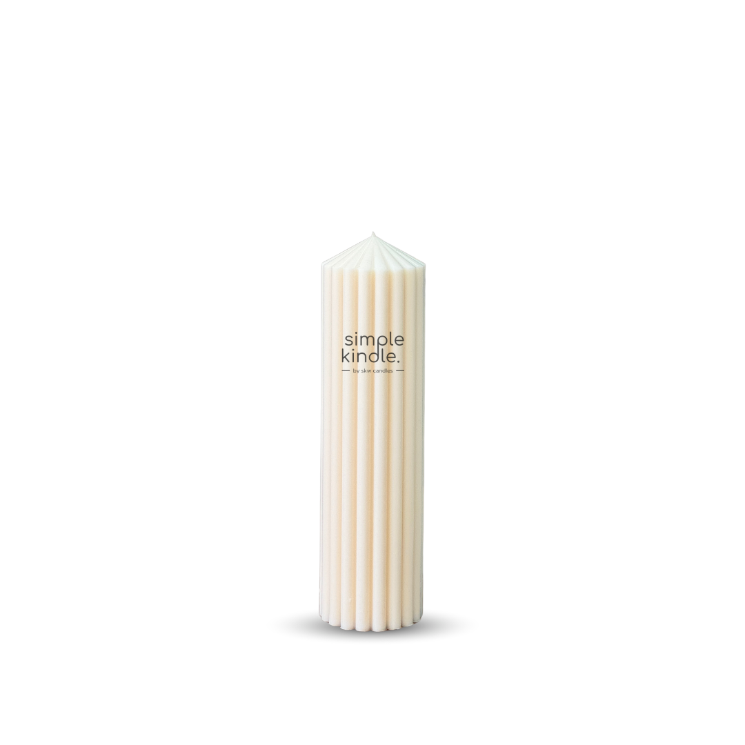 Ribbed Beeswax Pillar Candle - Made to Order