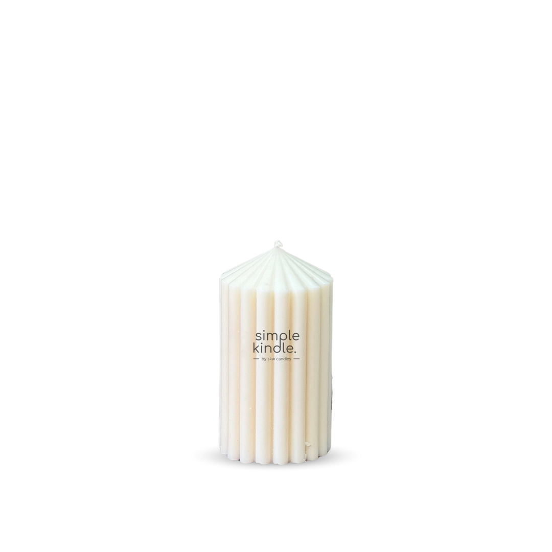 Ribbed Beeswax Pillar Candle - Made to Order