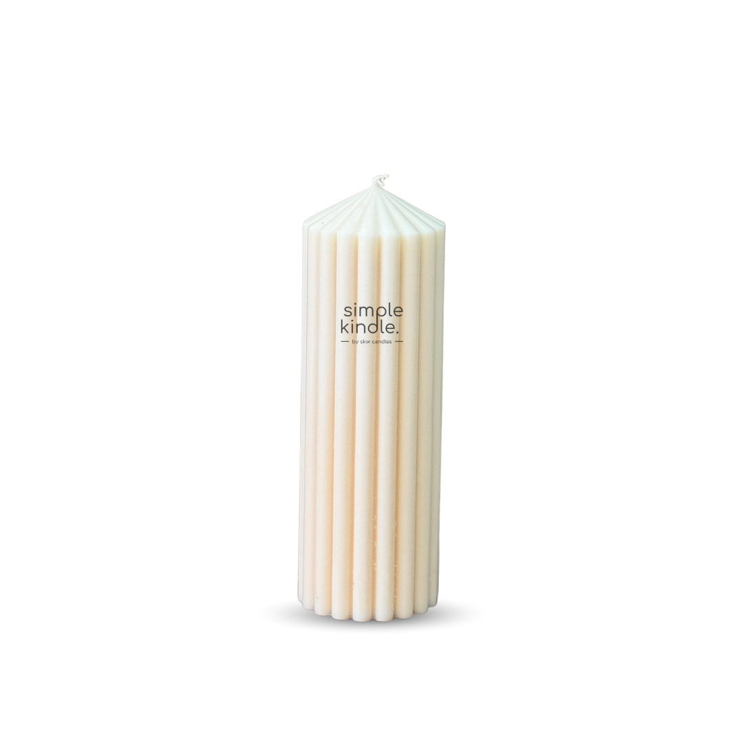 Ribbed Beeswax Pillar Candle - Made to Order