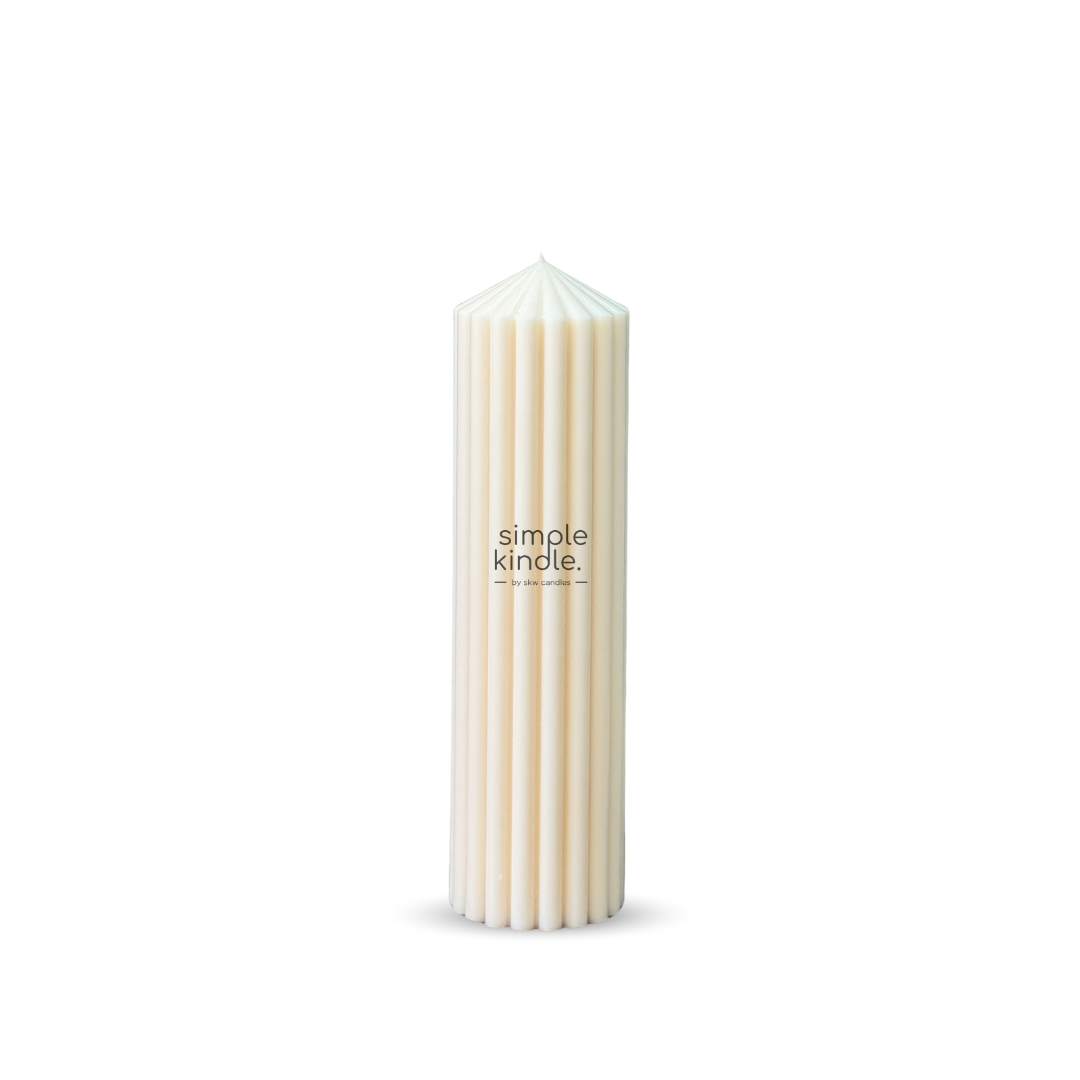 Ribbed Beeswax Pillar Candle - Made to Order