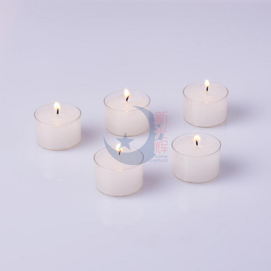 8 Hours Tealight Candles - Clear Plastic Cup - 50pcs per pack