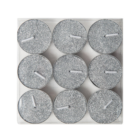 Sparkly Silver Tealight Candles (4Hours)