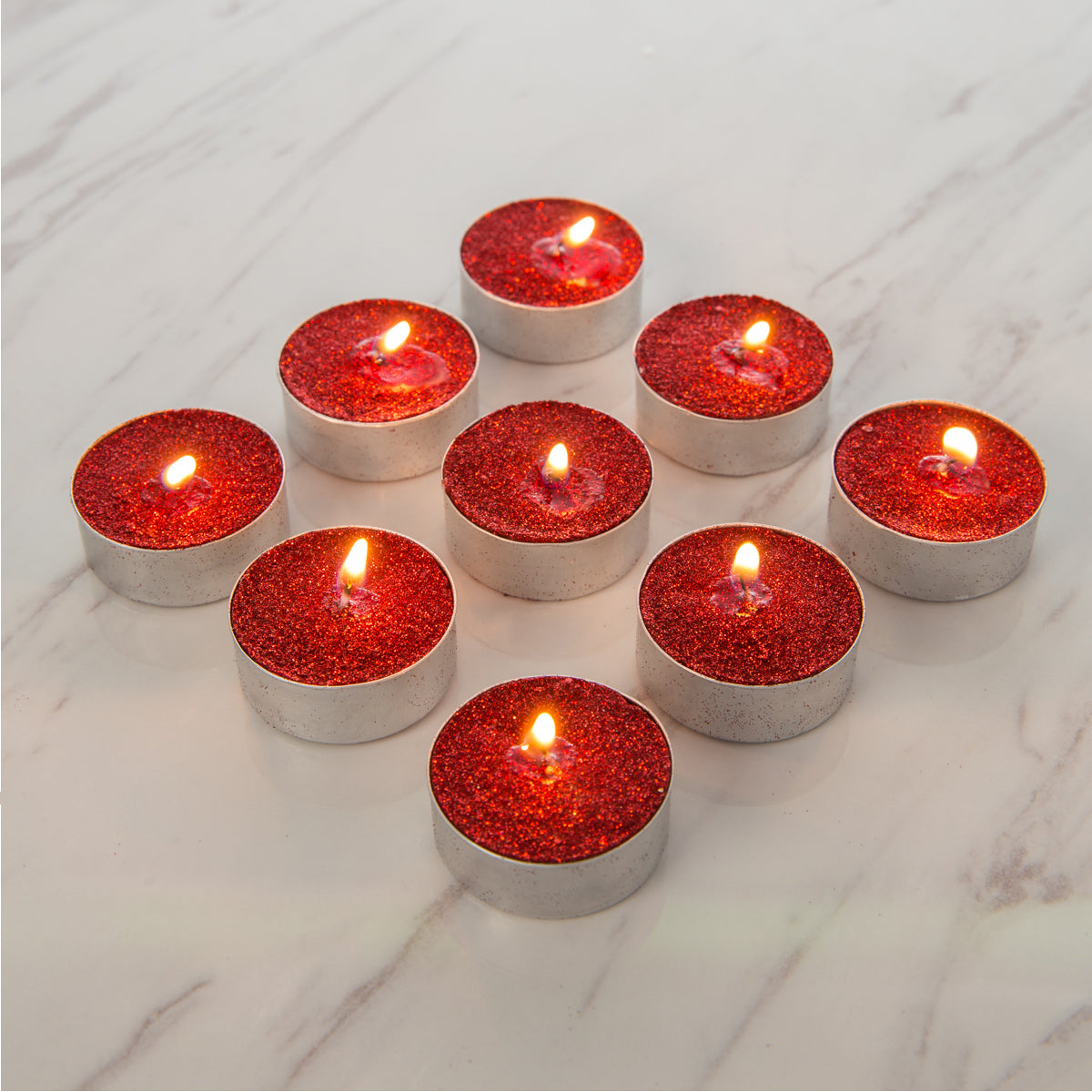 Metallic Glitter Tealight Candles (4 Hours)