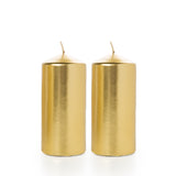 Metallic Gold Pillar Candle (Diameter 7cm x Height 15cm)