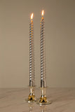 Shimmering Silver Spiral Candles (30cm)