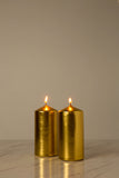 Metallic Gold Pillar Candle (Diameter 7cm x Height 15cm)