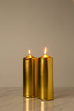 Metallic Gold Pillar Candle (Diameter 7cm x Height 20cm)