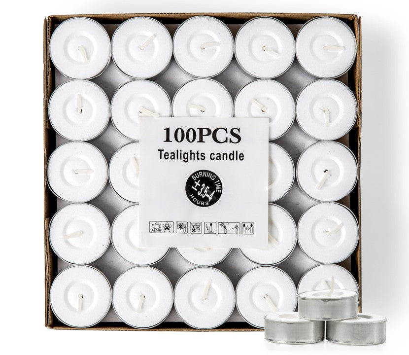 White Tealight Candles (4 Hours) - in pack of 50pcs / 100pcs
