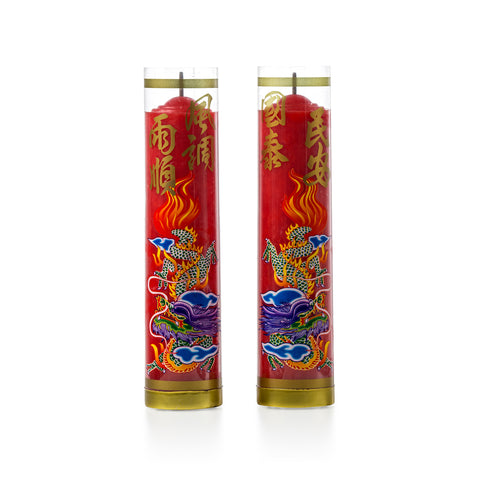 7-days Candle with Dragon (Red)